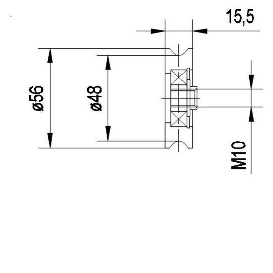 Kolescki_1/1089_Kolo-tekalno-vrat-56x1610mm-polkrozni-utor-M10-WITTURSELCOM_Top-Door-Roller-56x1610mm-56x1610mm-Round-Groove-M10-WITTURSELCOM