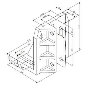 Angled Guide Shoe Housing 140mm, Type WSM ACLA