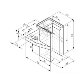 Vložek vodilne čeljusti 70x35x40mm, vodilo 9mm Synergy TKE