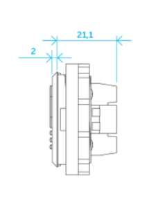 Tipka pozivna ACHILLE, rdeča/modra VEGA