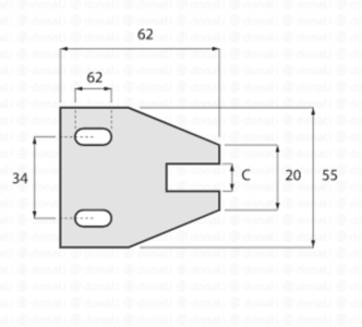 Guide Shoe Insert for Guide Jaw 65x20x33mm, Guide 6,5mm SYNERGY TKE