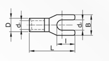 Spade Terminal, Insulated, 2,5mm^2 x M4