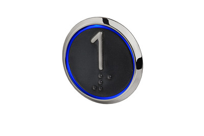 Tipka pozivna ACHILLE, modra, izbočena, Braille VEGA