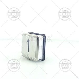 Tipka pozivna B7 MAXXI, rdeča, izbočena, Braille DMG »1«