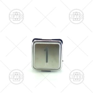 Tipka pozivna B7 MAXXI, rdeča, izbočena, Braille DMG »1«