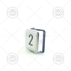 Tipka pozivna B7 MAXXI, rdeča, izbočena, Braille DMG »2«