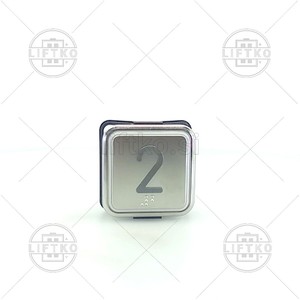 Tipka pozivna B7 MAXXI, rdeča, izbočena, Braille DMG »2«