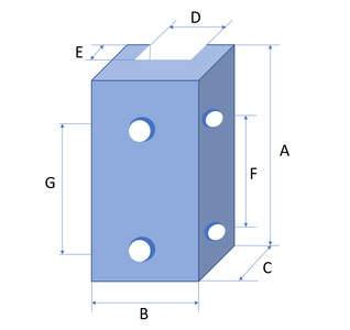 Guide Shoe Insert for Guide Jaw 100x20x30mm, Guide 6mm ACLA