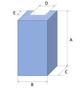 Guide Shoe Insert for Guide Jaw 124x30x32mm, Guide 16mm XINDA